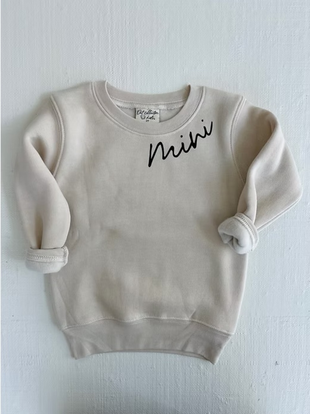 Mini Script Cream Kids Sweatshirt